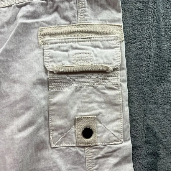 Vintage Attrak Cargo Pants Mens Size 38x30 Rip Stop White Paratrooper Baggy RARE